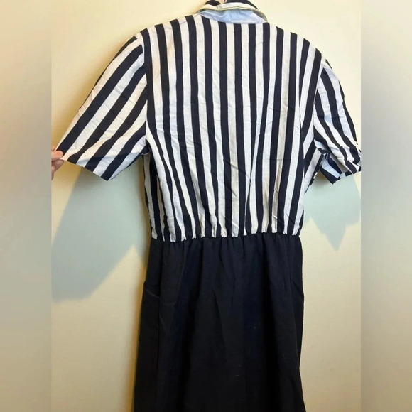 Sabino Black and White Sailor Romper Vintage Gold Barbie Classy Striped Nautical - Picture 7 of 8